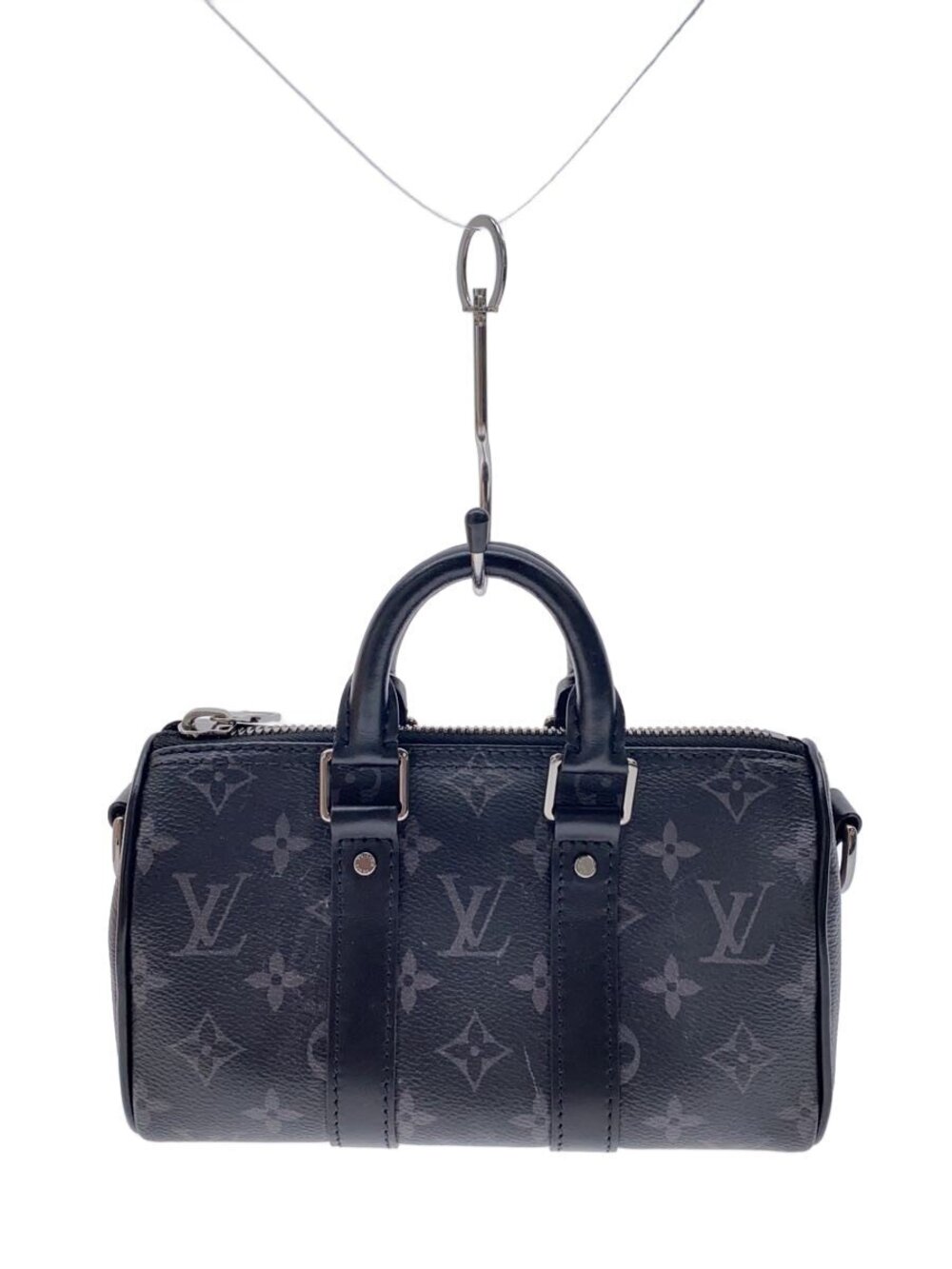 LOUIS VUITTON Keepall Monogram Eclipse Black Leather Bag Black